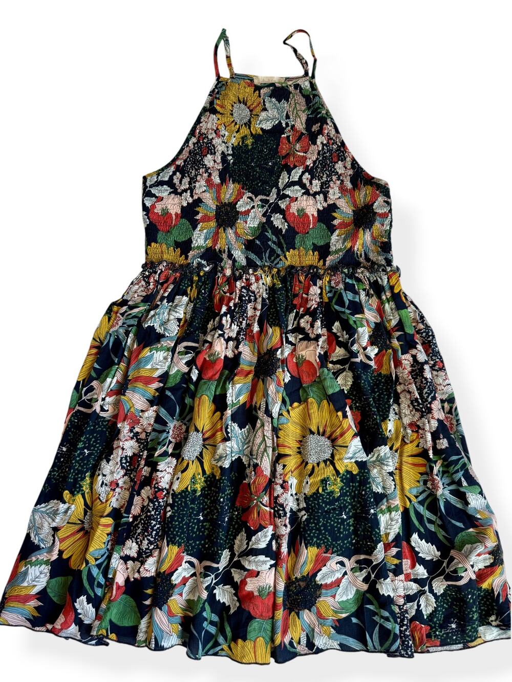 Altar’d State Girls Floral Sunflower Smocked Maxi Dress 4